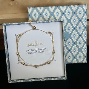 Isabella M 14KT Gold Plated Sterling Silver Bracelet with Bead Accents